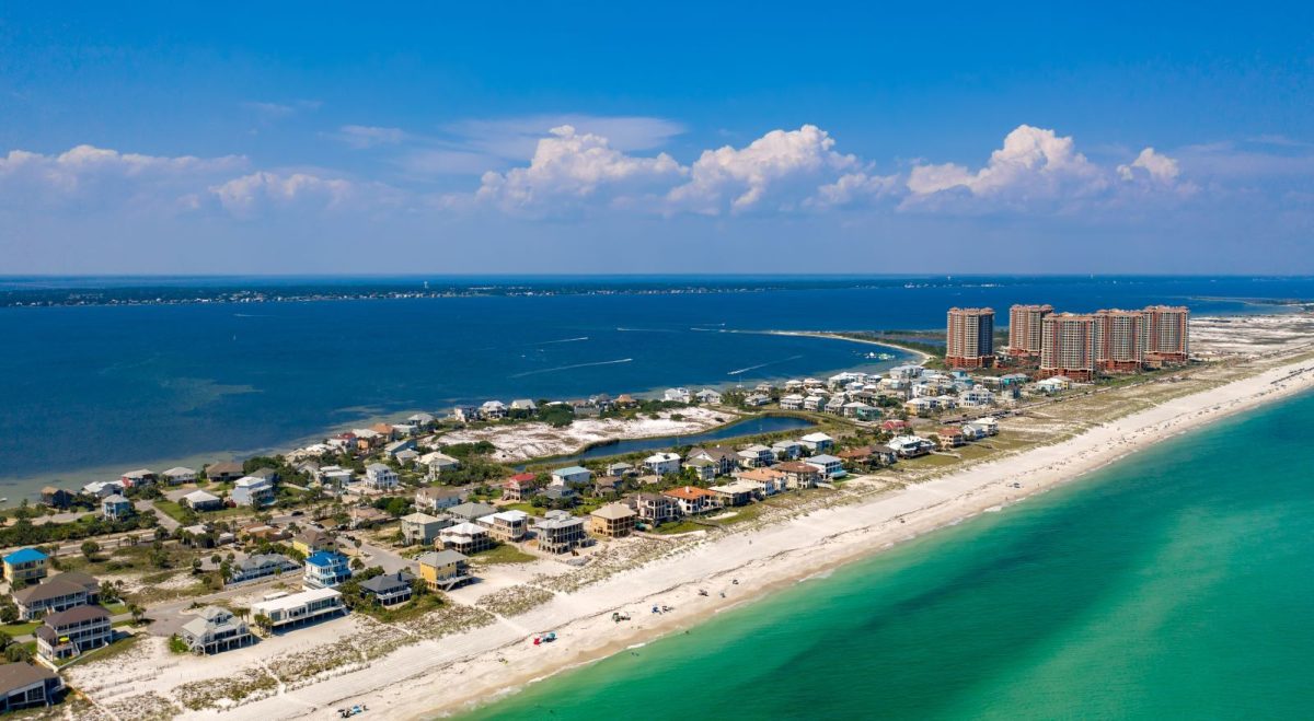 ariel view of pensacola beach